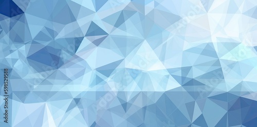 Abstract Blue Triangle Geometrical Background. Generative AI