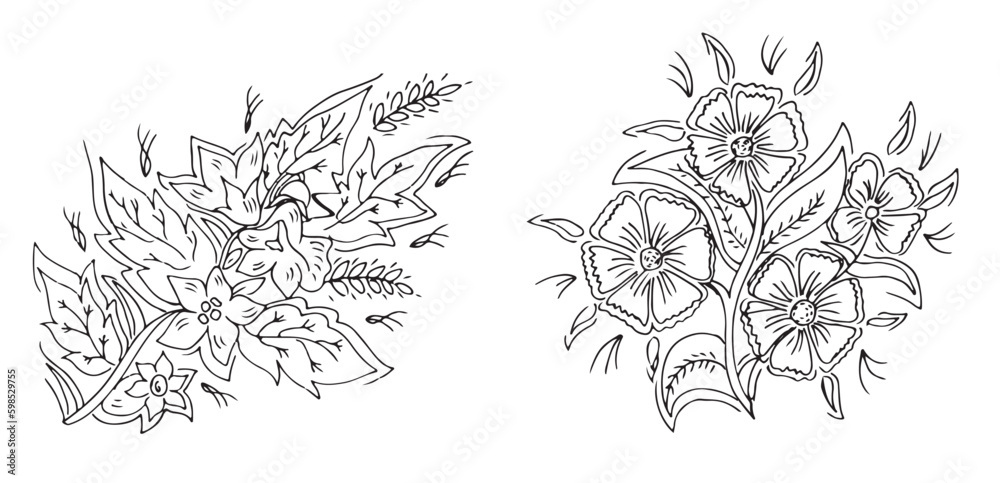 Hand drawn flower illustration file 