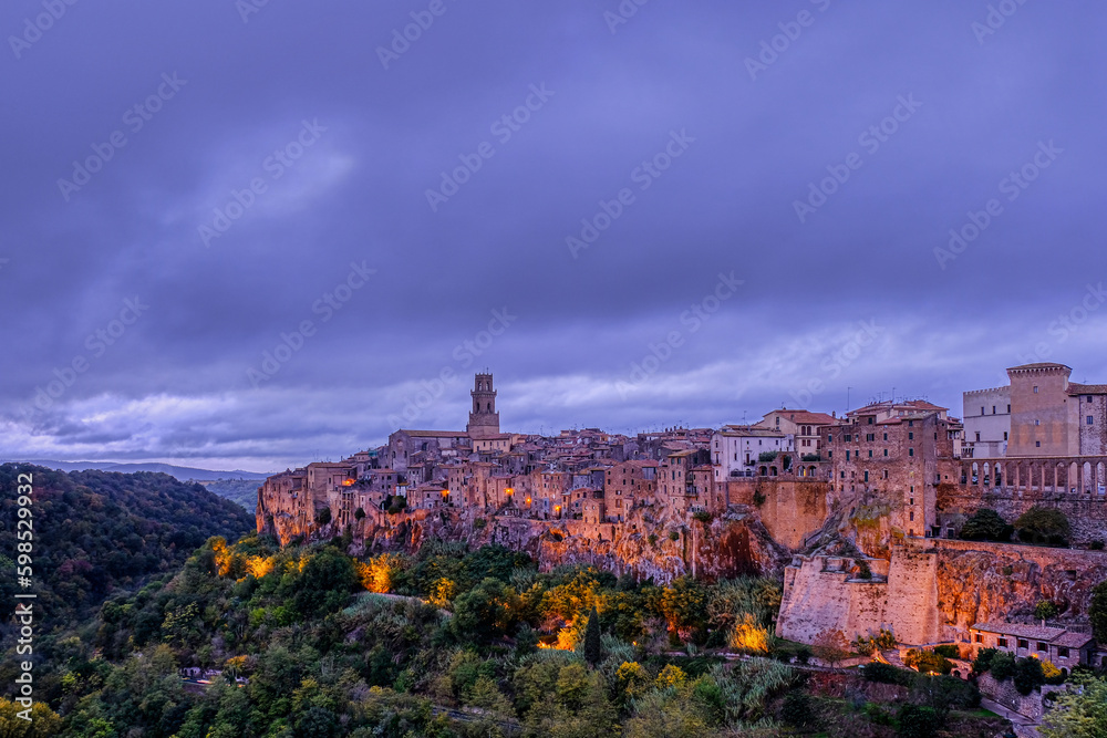 Old historical medieval town of Pitigliano in Tuscany, Italy