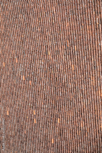 Red brown clay tile roof. Abstract background