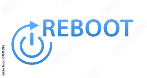Reboot or restart logo icon and symbol. Restarting technology. Vector illustration photo