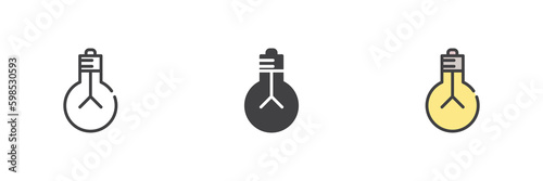 Light bulb different style icon set