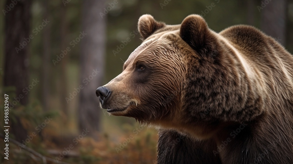 brown bear in the woods generative ai