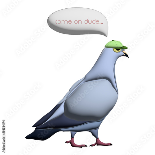 pigeon with hat