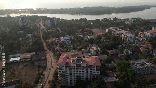 Aerial footage of the sunset shows Sultan Bathery and Tannirbhavi Beach nearby, as well as Mangaluru city. photo