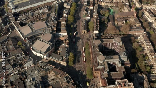 Pan up aerial shot over Angel Islington London photo