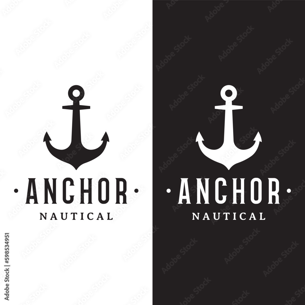Nautical, marine anchor and rope Logotype Design. Logo for brand, maritime, company and business.