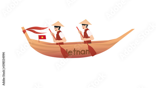vietnam long tail boat vector