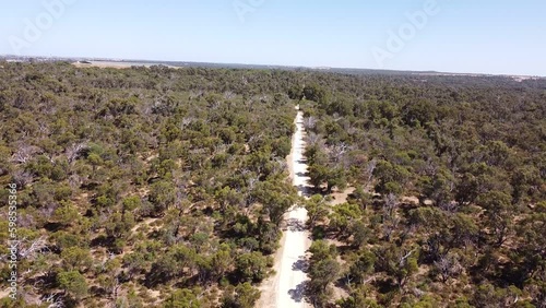 Aerial Descending View Over Bushland Walking Track, Heritage Trail, Perth photo