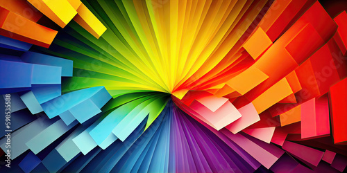 Abstract rainbow color wallpaper background header illustration  Generative AI 