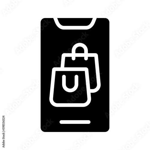 Online Shopping glyph icon for commerce and shopping, ecommerce, smartphone, buy, tablet, phone logo 