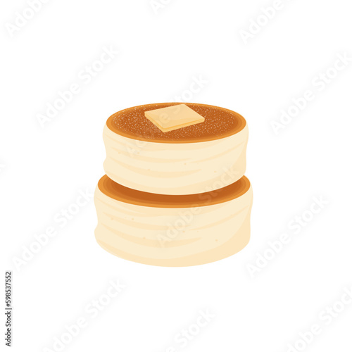 Delicious Japanese Souffle Pancakes Vector Illustration Logo