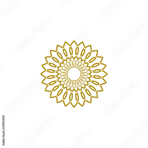 Mandala Flower Design icon logo isolated on white background