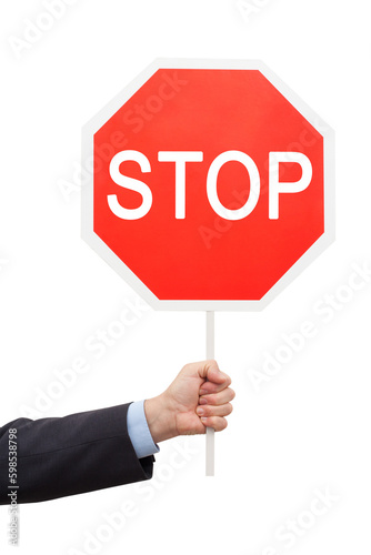 Sign STOP in a Hand
