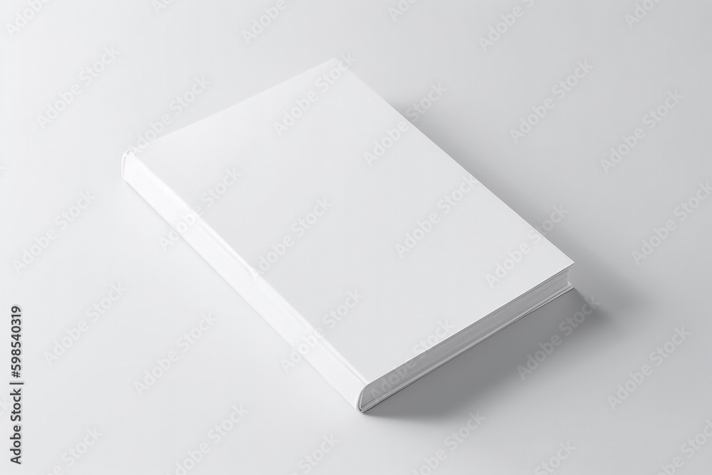 blank white book cover mockup. Generative AI blank white book cover mockup. Generative AI