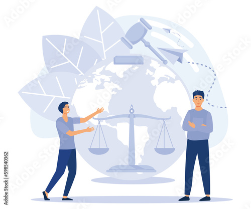 Young people rights protection concept, Youth rights and empowerment, take action, improve life quality, involvement, flat vector modern illustration