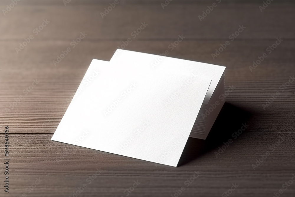 blank white promotional business card mockup. Generative AI blank white promotional business card mockup. Generative AI