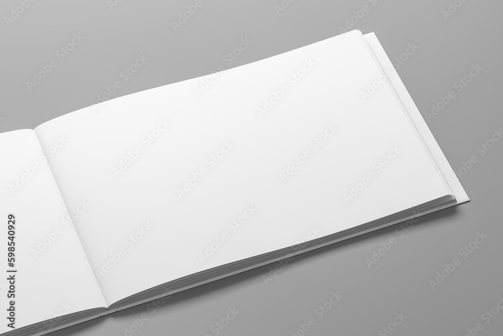 white album book blank open page mockup 3d render white album book blank open page mockup 3d render