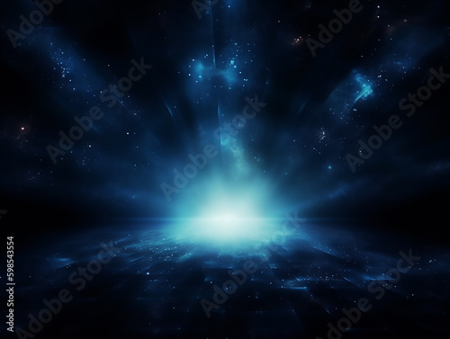 Mysterious light on empty space background.