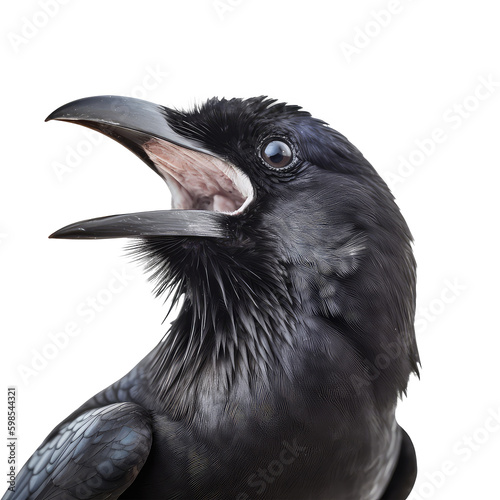 crow on a white background Fototapeta