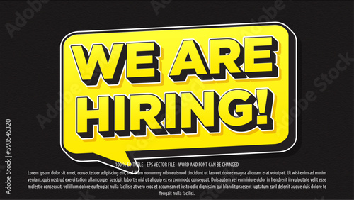 We are hiring 3d editable text effect template