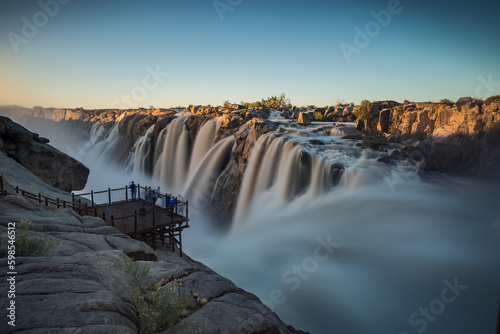 Wide angle view of the Augrabies falls in full flood on the Orangeriver in the northern cape of south africa photo