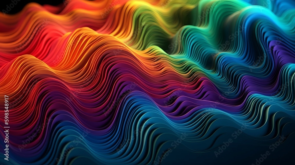 Shinning Multicolored Wave Establishment. Creative resource, AI Generated