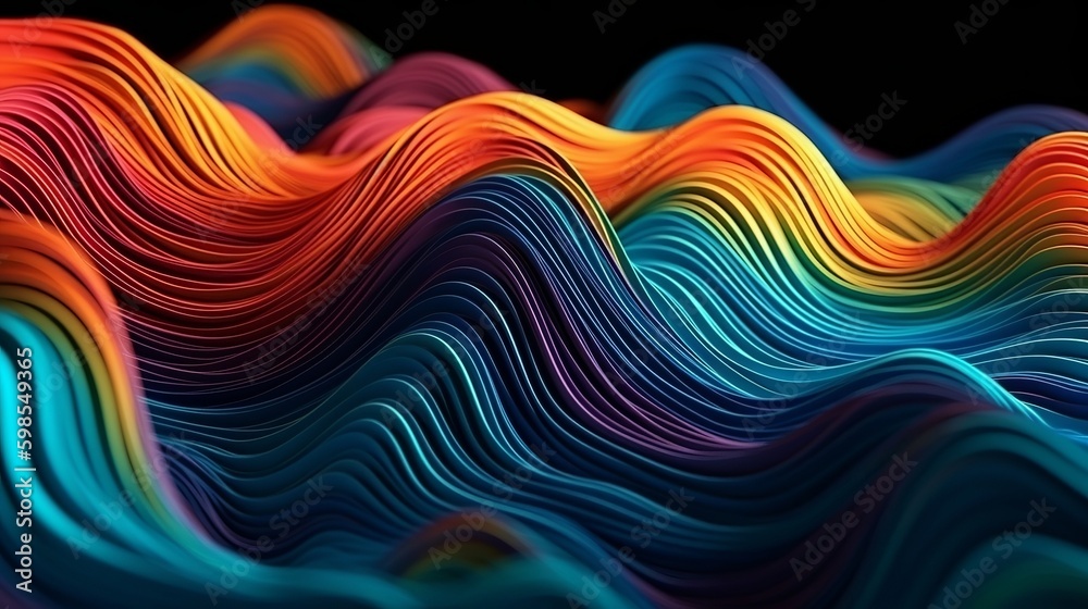 Obraz premium Shinning Multicolored Wave Foundation. Creative resource, AI Generated