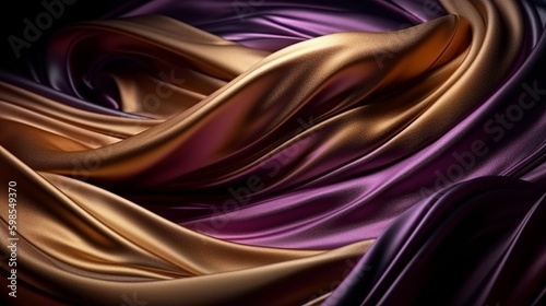 Special Establishment with Wave Shinning Gold and Purple Point Silk Surface. Creative resource, AI Generated