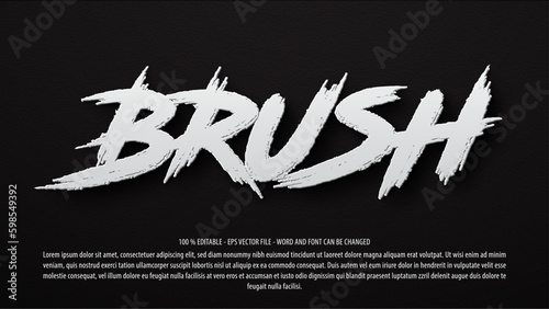 Paint brush 3d editable text effect template