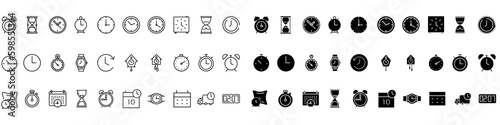 Time icon vector set. clock illustration sign collection. watch symbol.