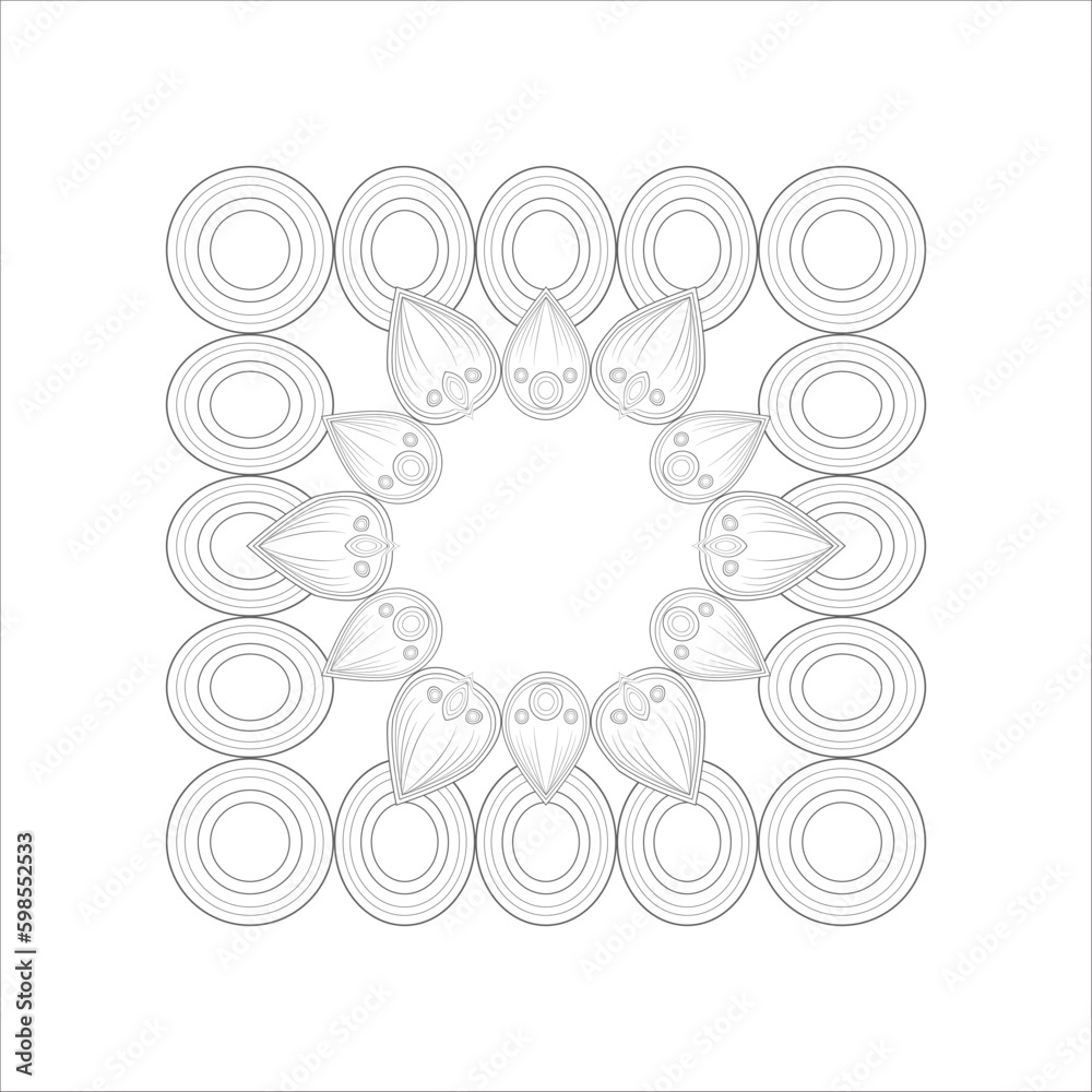 Printable Decorative Doodle flowers in black and white for coloringbook, cover or background. Hand drawn sketch for adult anti stress coloring page vector.