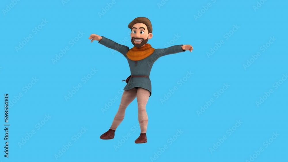 Fun 3D cartoon medieval man dancing (with alpha channel) Fun 3D cartoon medieval man dancing (with alpha channel)