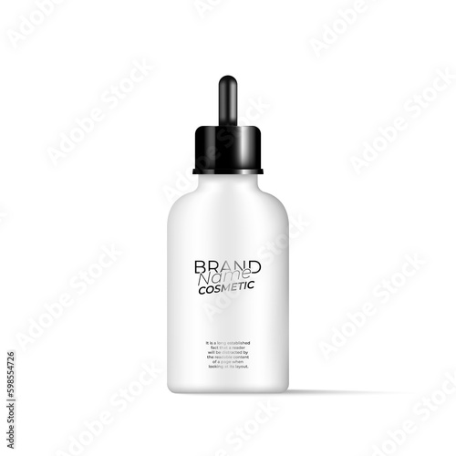 White bottle with black lid isolated on white background mock up, Ideal for mockup 