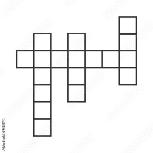 An empty grid template for a 4-word crossword puzzle.
