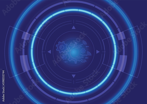 technology concept. HUD Circle User interface on blue background. circle elements for data infographics. modern user interface elements. Vector illustration for your design