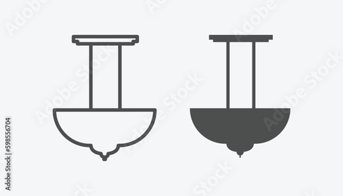 Chandeliers vector icon set. vector illustration of chandeliers isolated icon set. linear and filled style flat furniture sign for mobile concept and web design