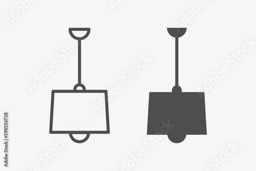 Chandeliers vector icon set. vector illustration of chandeliers isolated icon set. linear and filled style flat furniture sign for mobile concept and web design