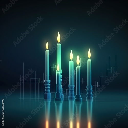 candles on the background. generative ai