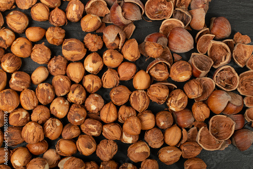 Nut Kernels Texture Background  Hazelnuts Group Mockup  Healthy Organic Nuts Pattern  Nut Kernels