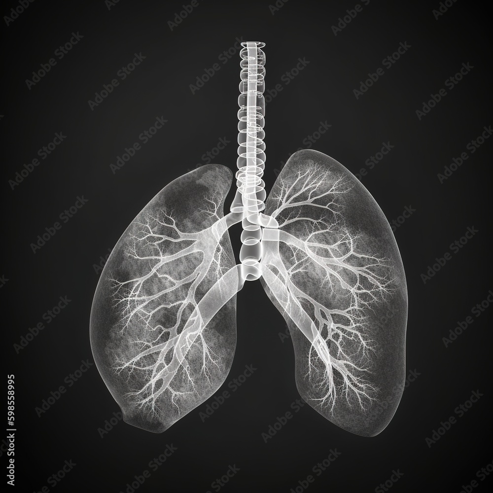 No tobacco day lung with smoke x-ray of the organ world. generative ai No tobacco day lung with smoke x-ray of the organ world. generative ai