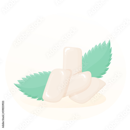 Mint flavor chewing gum.