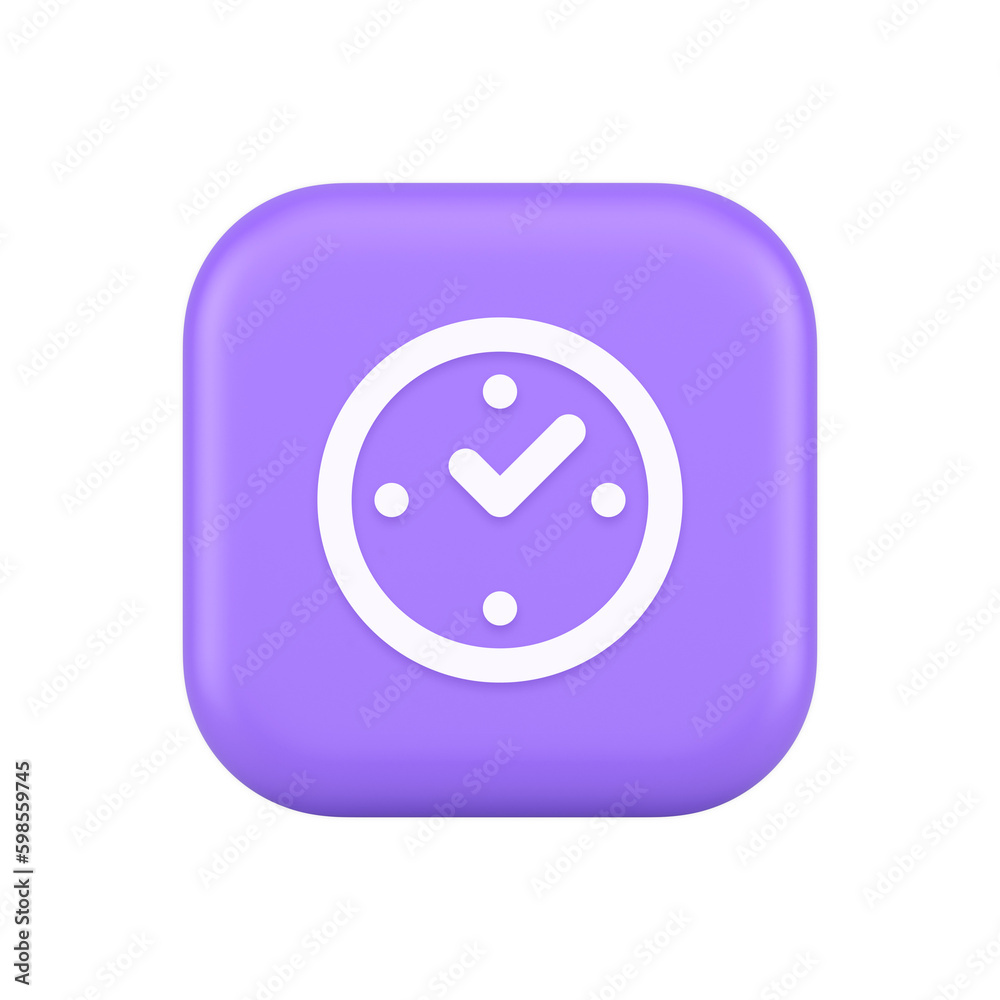 Watch time control button alarm clock deadline checking web app design 3d realistic icon Watch time control button alarm clock deadline checking web app design 3d realistic icon