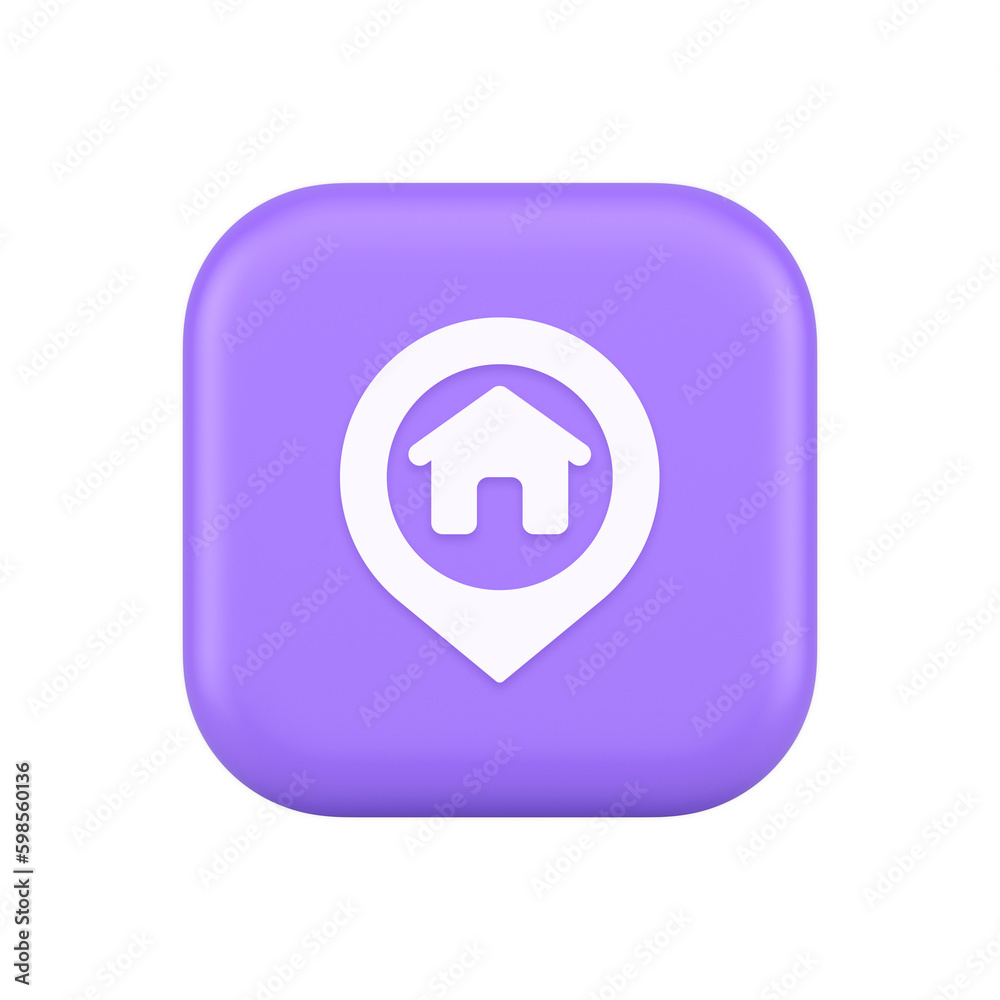 House map pin location button navigation panel web app GPS network pointer 3d realistic icon House map pin location button navigation panel web app GPS network pointer 3d realistic icon
