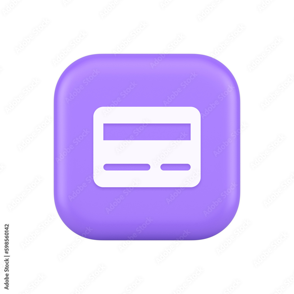 Credit debit card e money payment button digital financial banking account 3d realistic icon Credit debit card e money payment button digital financial banking account 3d realistic icon