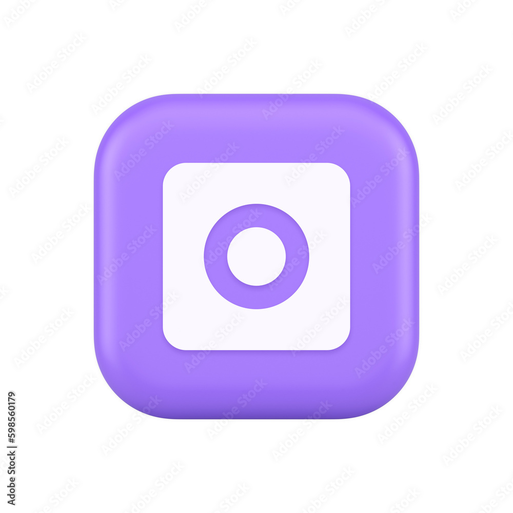 Camera photo video shooting button multimedia content creation web application 3d icon Camera photo video shooting button multimedia content creation web application 3d icon