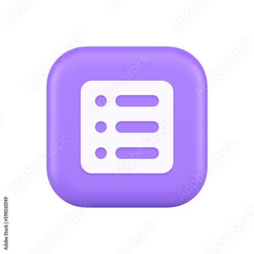 To do list agenda important message button planner business organizer time management 3d icon
