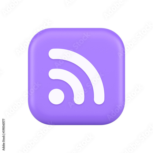 Wifi available access button wireless internet connection signal 3d realistic icon