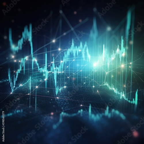 A growth graph, business progress, data analysis, financial planning, and business strategy are all displayed. generative AI