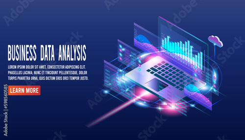 Business analysis technology concept. isometric vector illustration.